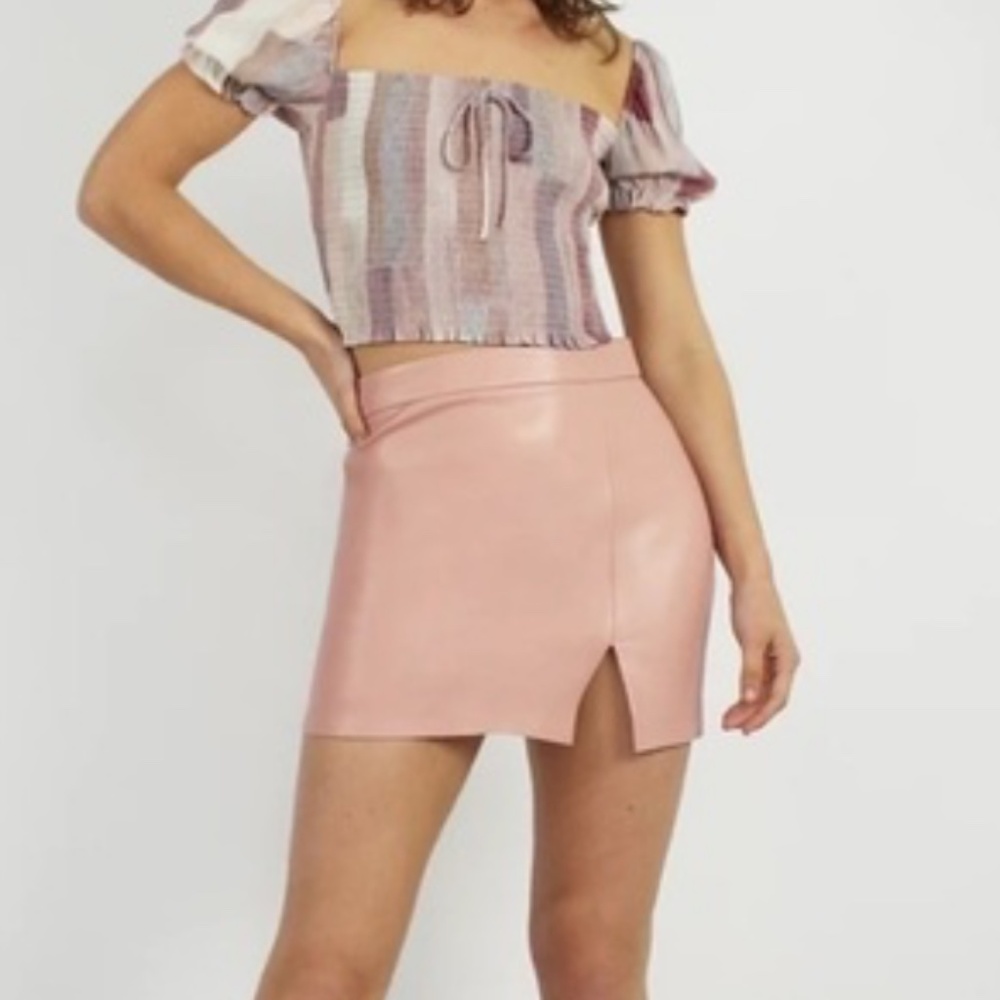 Aritzia Wilfred Patio Faux Leather Mini Skirt, 0